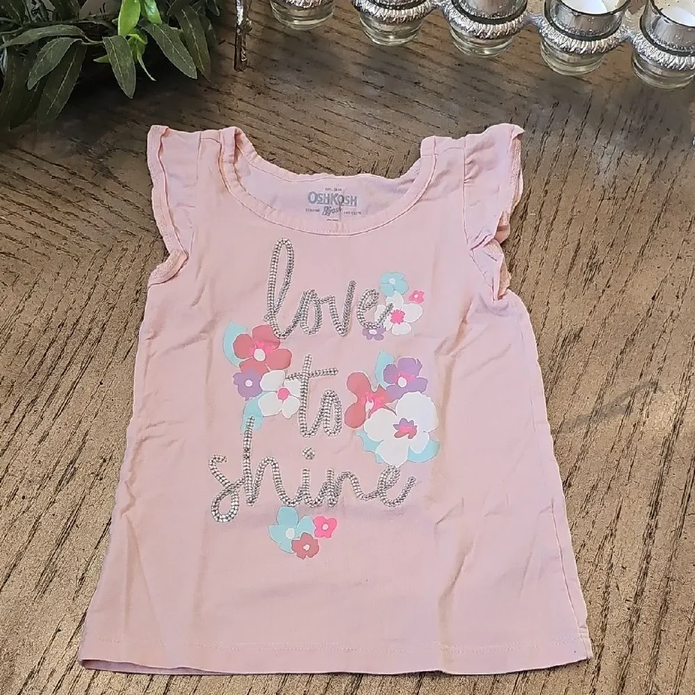 OshKosh B'gosh Pink 'Love to Shine' Floral Tee 3T